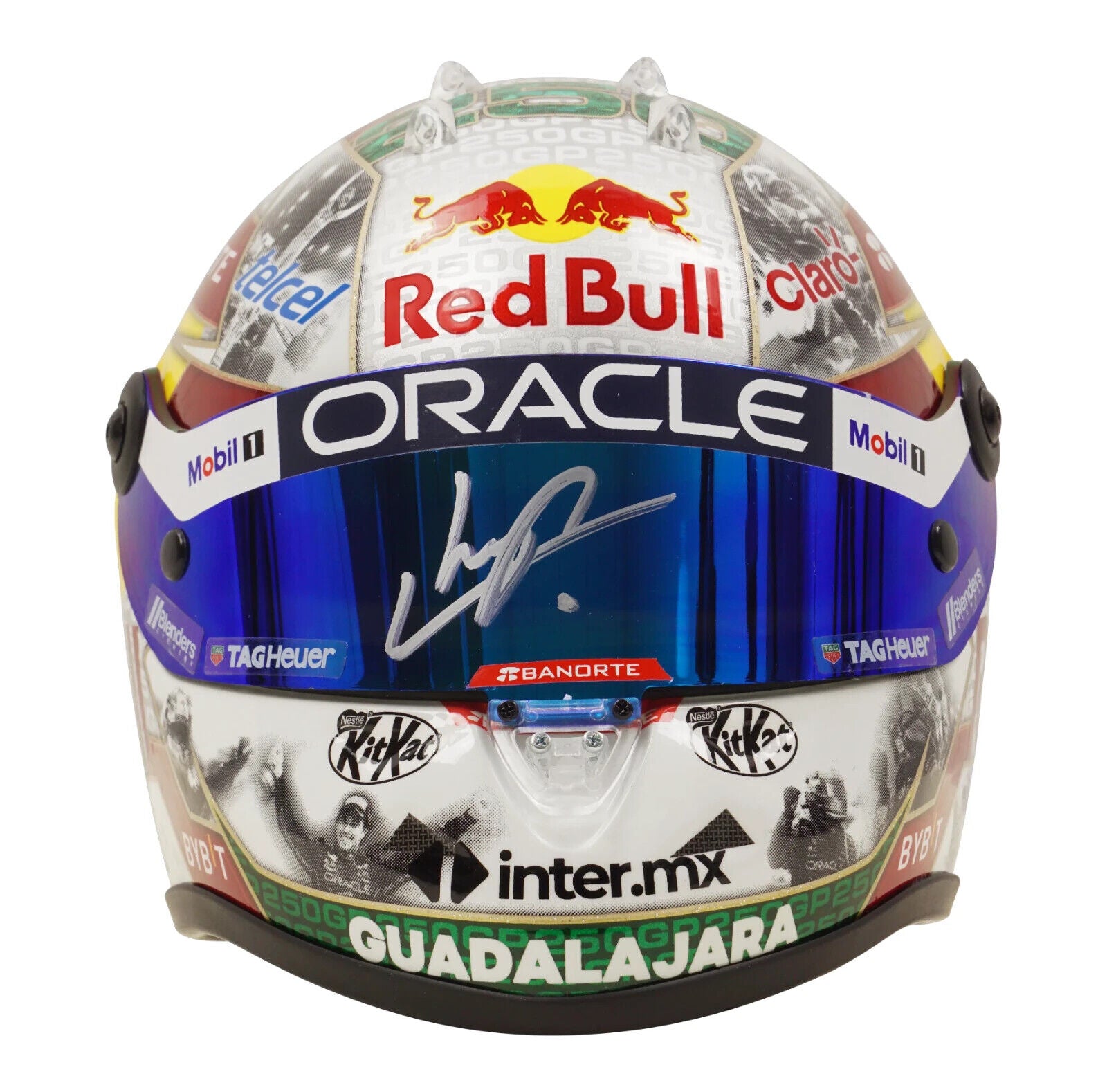 Sergio Perez Signed 2023 Formula 1 RedBull Helmet 1:2 Scale with Beckett COA